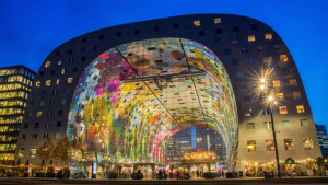 A photo of modern architecture in Rotterdam, an essential part of tourism in the Netherlands. 