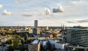 A panoramic picture of the Eindhoven skyline, where modernity meets history, and it is one of the most prominent destinations for tourism in the Netherlands.