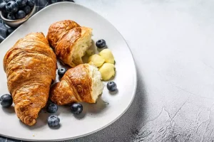 flaky croissants and rich cheeses 