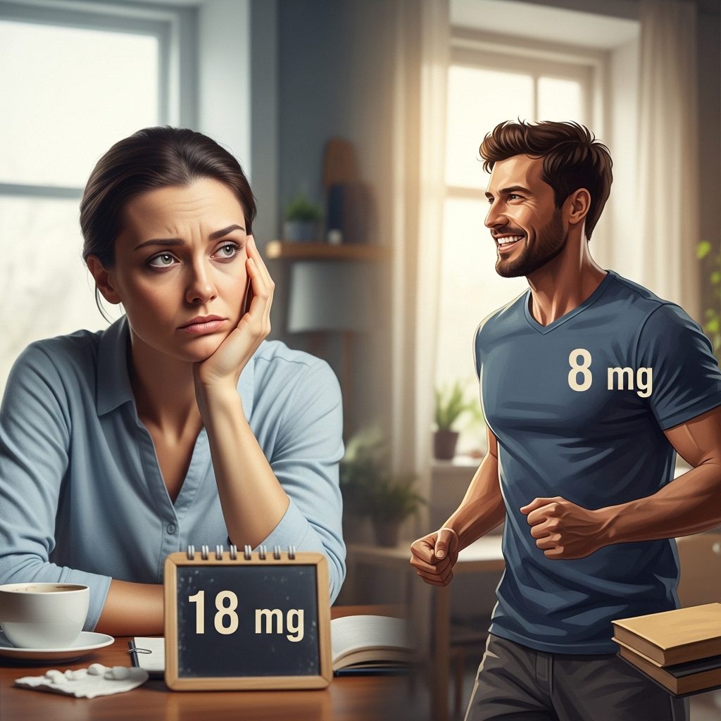 These numbers help explain why women often experience iron deficiency and fatigue more frequently than men.